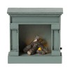 Maileg kominek dla myszek fireplace blue 2