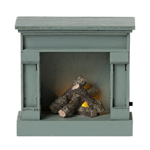 Maileg kominek dla myszek fireplace blue 2