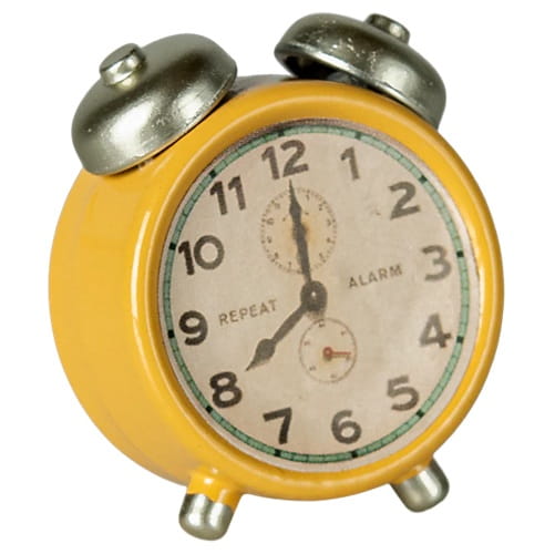 Maileg budzik zegar dla myszek żółty