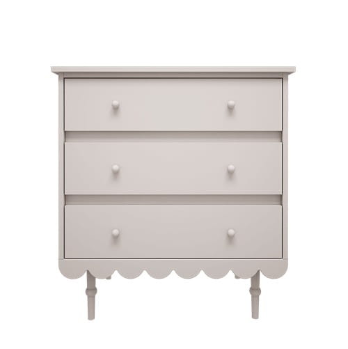 Komoda Babushka biała niska z 3 szufladami - dziecięca  3