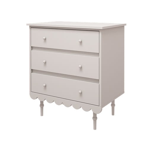 Komoda Babushka biała niska z 3 szufladami - dziecięca  1