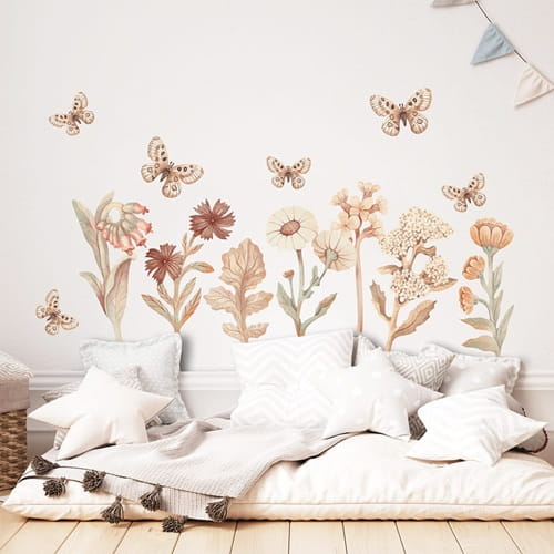 Naklejki na ścianę kwiaty boho zestaw I 3
