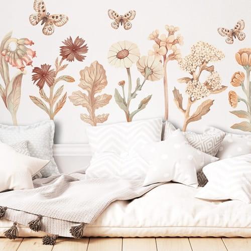 Naklejki na ścianę kwiaty boho zestaw I 4