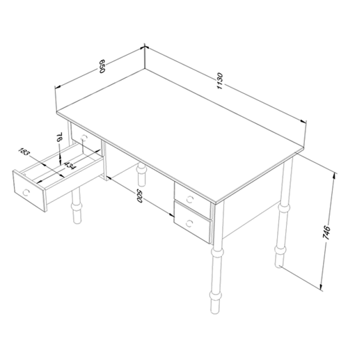Biurko Babushka różowe - dziecięce 2
