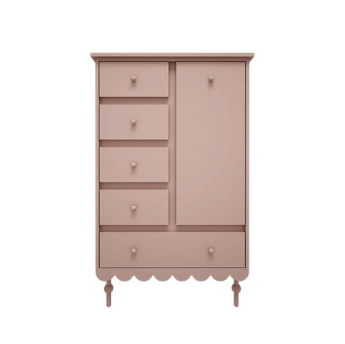Komoda Babushka różowa wysoka - dziecięca
