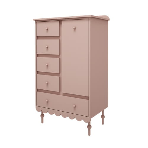 Komoda Babushka różowa wysoka - dziecięca 1