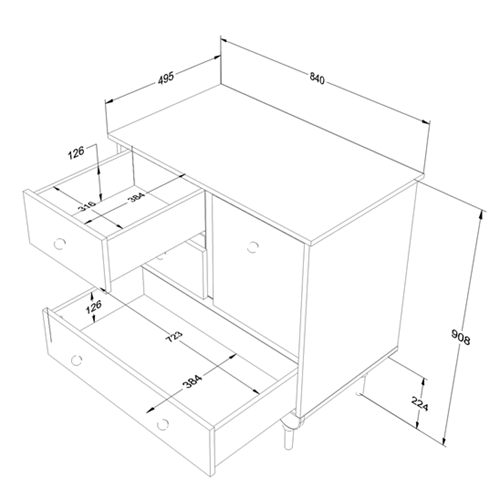 Komoda Babushka róż niska - dziecięca 2