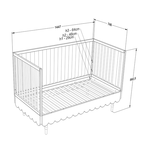 Łóżeczko Babushka 70x140 cm i tapczanik 2w1 róż 6