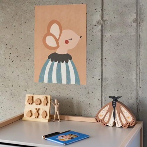 Drewniana Lampka Ćma dla dzieci brązowa