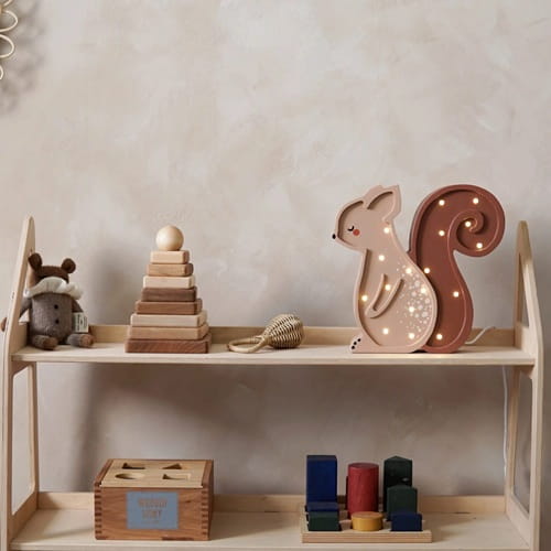 Drewniana Lampka Wiewiórka dla dzieci 2