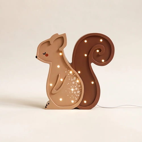 Drewniana Lampka Wiewiórka dla dzieci 1