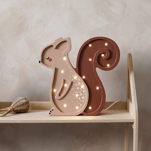 Drewniana Lampka Wiewiórka dla dzieci 6