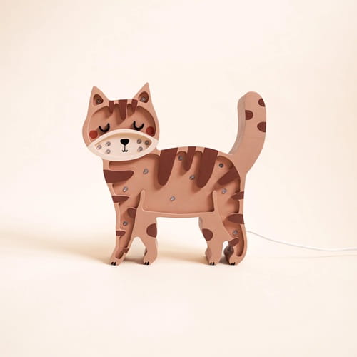 Drewniana Lampka Kotek dla dzieci  5