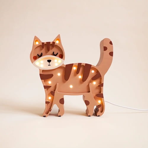 Drewniana Lampka Kotek dla dzieci 1