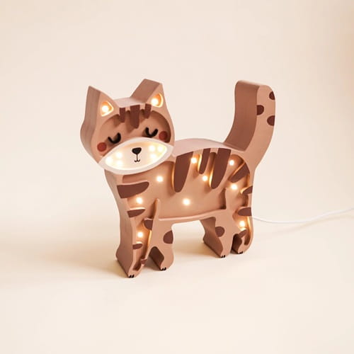 Drewniana Lampka Kotek dla dzieci  6