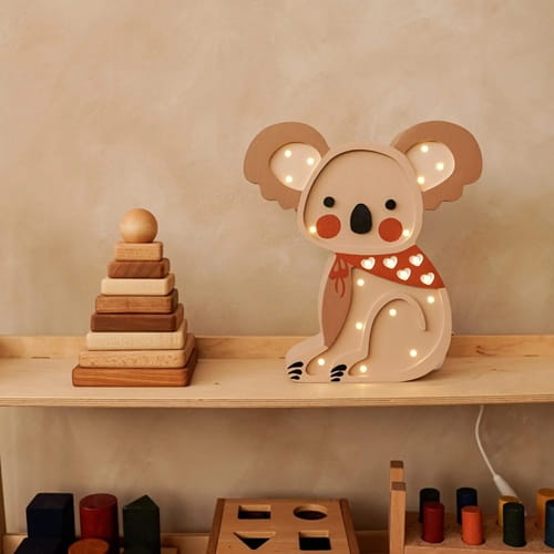 Drewniana Lampka Koala dla dzieci 7