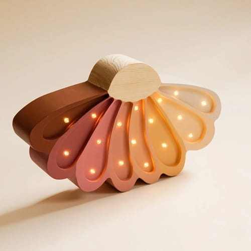 Drewniana Lampka Kwiatek dla dzieci tęczowy