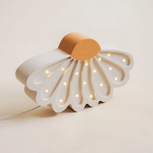 Drewniana Lampka Kwiatek dla dzieci biały