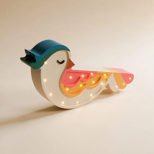 Drewniana Lampka Ptaszek dla dzieci 3