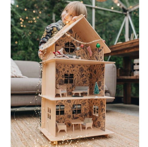 Drewniany domek dla lalek / myszek Vintage Flower 4