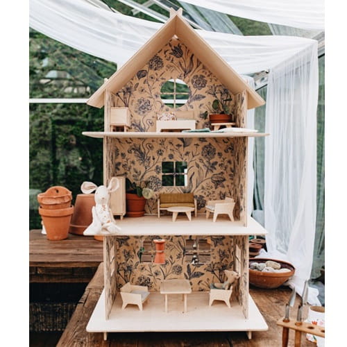Drewniany domek dla lalek / myszek Vintage Flower 11