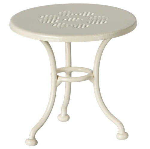 Maileg stół, ławka i krzesło mały biały zestaw kawowy dla myszek 4