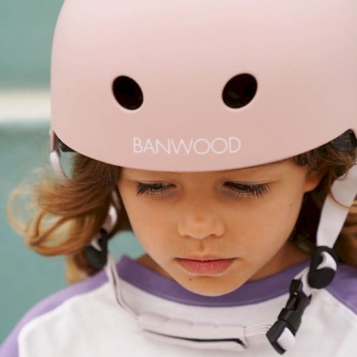 Banwood dziecięcy eco kask rowerowy Faded Pink blady róż  2