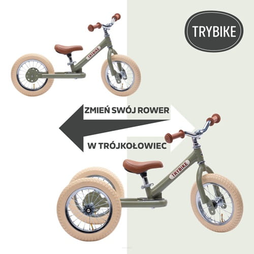 Rowerek trójkołowy biegowy 2w1 różowy matowy Trybike  5