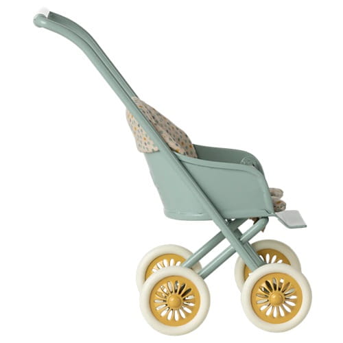 Maileg Wózek miętowy Stroller Micro Mint dla myszek  2