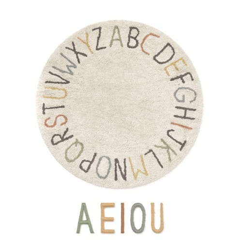 Dywan bawełniany ABC Kolory i Litery Ø120 cm Lorena Canals