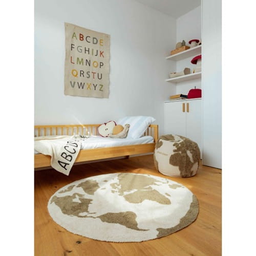 Dywan Bawełniany RugCycled Mapa Świata, Ø 120 cm Lorena Canals 3