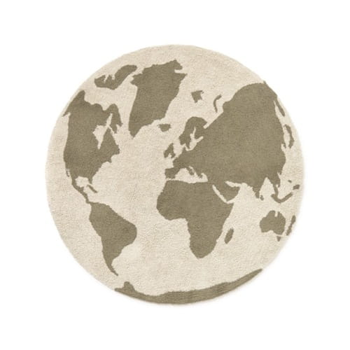 Dywan Bawełniany RugCycled Mapa Świata, Ø 120 cm Lorena Canals