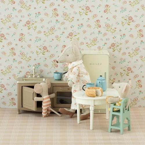 Maileg Krzesełko do karmienia miętowe małe High chair, Mouse mint 1