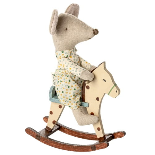 Maileg Konik na biegunach dla myszek drewniany w kropki  3