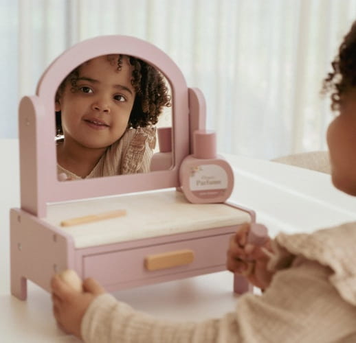 Drewniana toaletka różowa Little Dutch  1