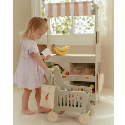 Wózek na zakupy drewniany z akcesoriami Little Dutch  6