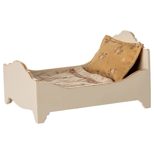 Maileg Drewniane łóżko wooden bed podwójne dla myszek 3