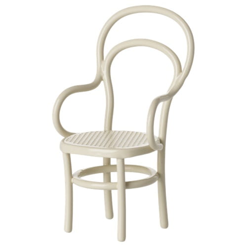 Maileg krzesło krzesełko białe vintage metalowe dla myszek