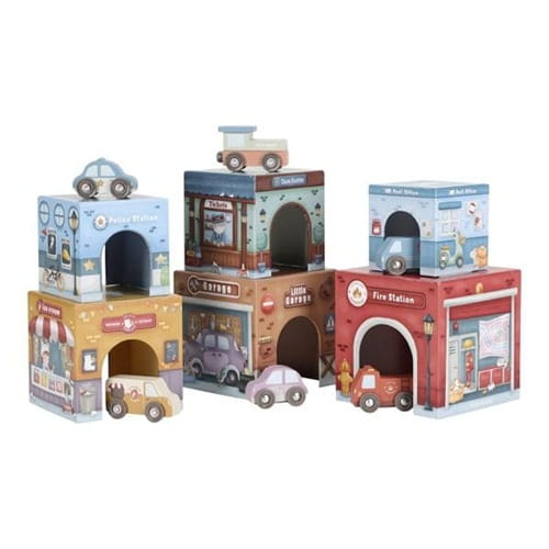 Wieża piramida do układania + 6 autek Little Dutch 5