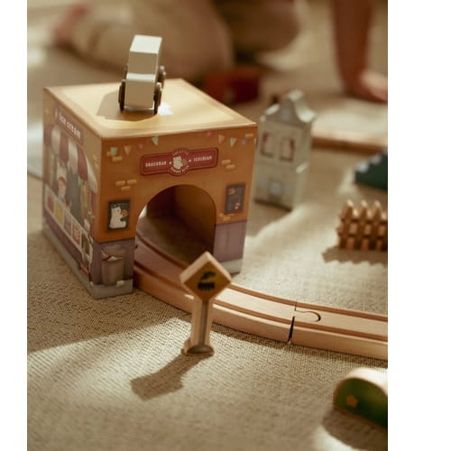 Wieża piramida do układania + 6 autek Little Dutch 6