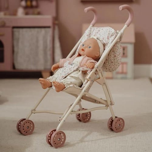 Wózek spacerowy składany dla lalek beżowy Little Dutch 1