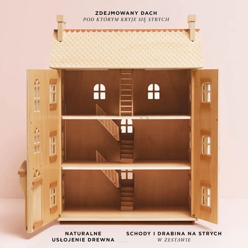 Naturalny drewniany domek dla lalek Le Toy Van 4