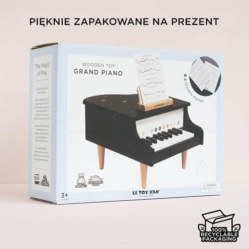 Drewniany fortepian edukacyjna zabawka dla dzieci pianino muzyka Le Toy Van 6
