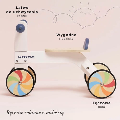 Tęczowy pierwszy jeździk na roczek dla dzieci Le Toy Van  1