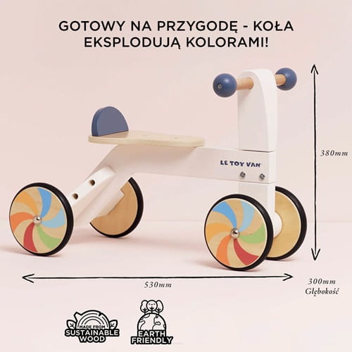 Tęczowy pierwszy jeździk na roczek dla dzieci Le Toy Van  4