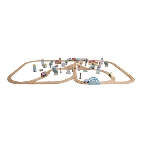 Drewniana kolejka XXL - 107 elementów Little Dutch 1