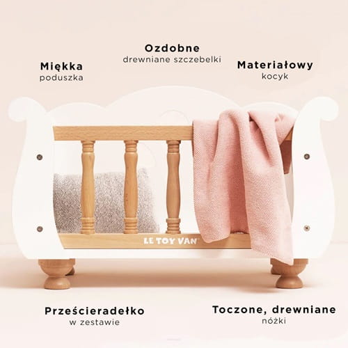 Łóżeczko dla lalek drewniane Le Toy Van 1