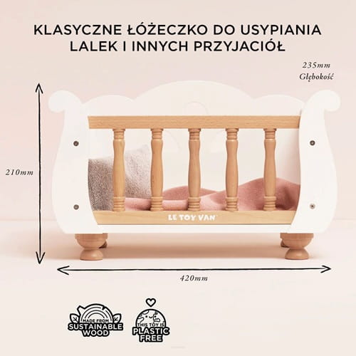 Łóżeczko dla lalek drewniane Le Toy Van 3
