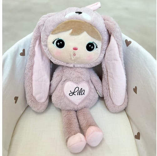 Lalka Metoo Królik różowy z imieniem