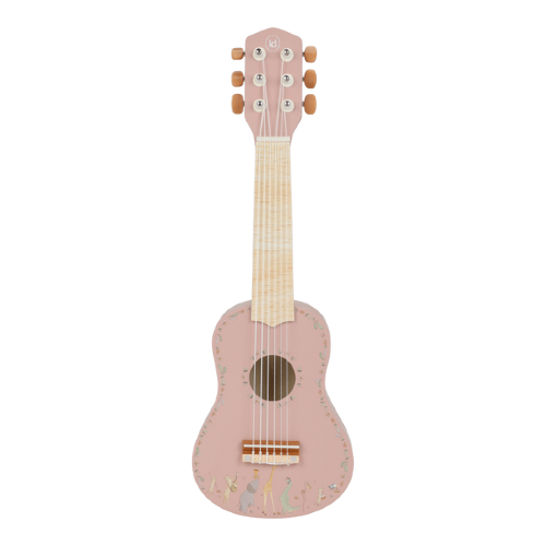 Drewniana gitara różowa Safari Friends FSC Little Dutch